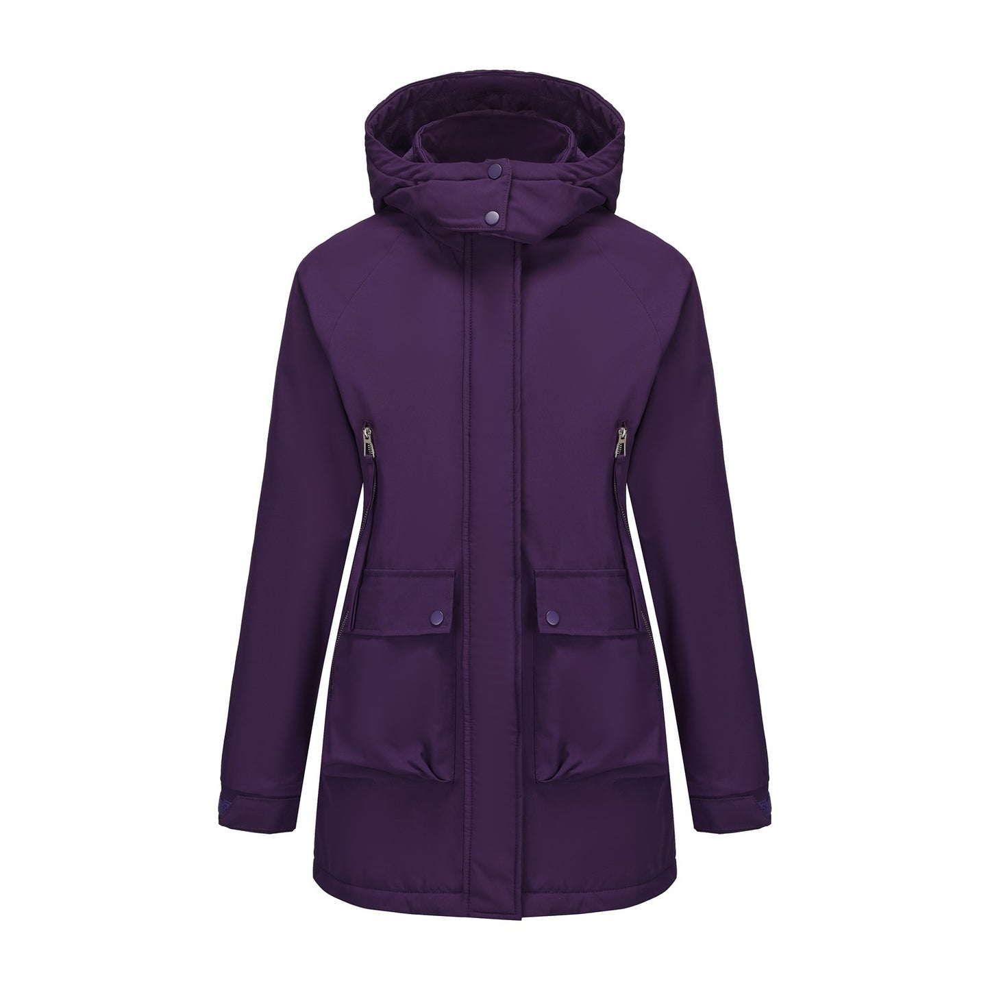 Functional jacket for women with removable hood and practical pockets Chic and Style