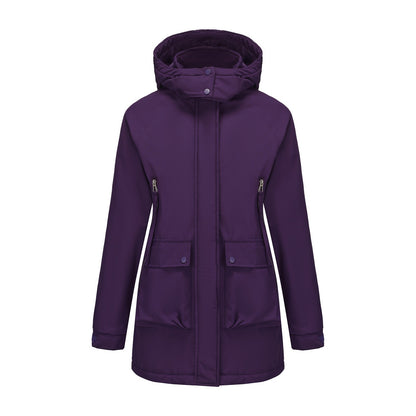 Functional jacket for women with removable hood and practical pockets Chic and Style