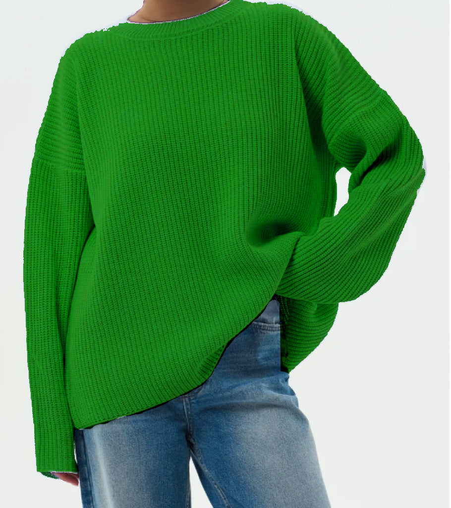 Femmes pull en gros tricot décontracté avec des manches larges et une coupe moderne Chic und Stil