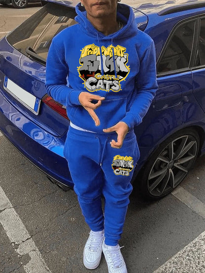 Casual hoodie and jogger pants set for women with creative graphic design Chic and Style