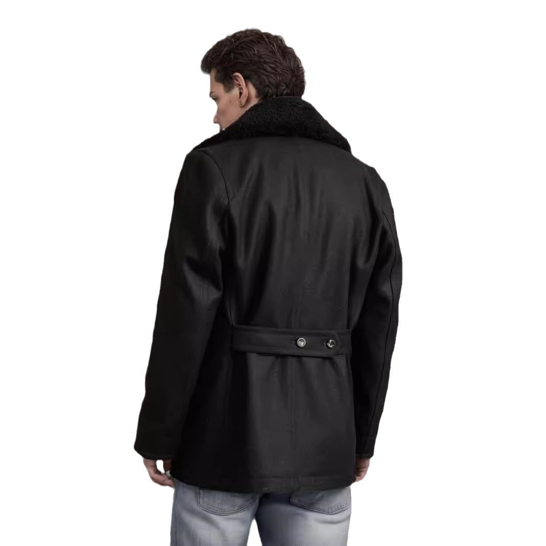 Men's wool coat with contrasting collar Chic und Stil