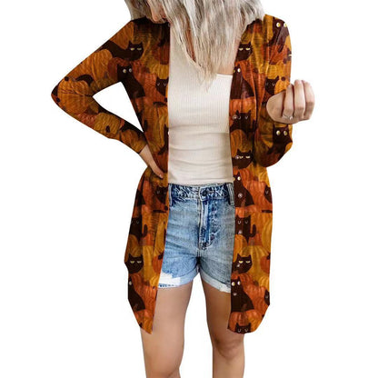 Blouse à manches longues pour femmes avec motif animal et fermeture à boutons Chic und Stil