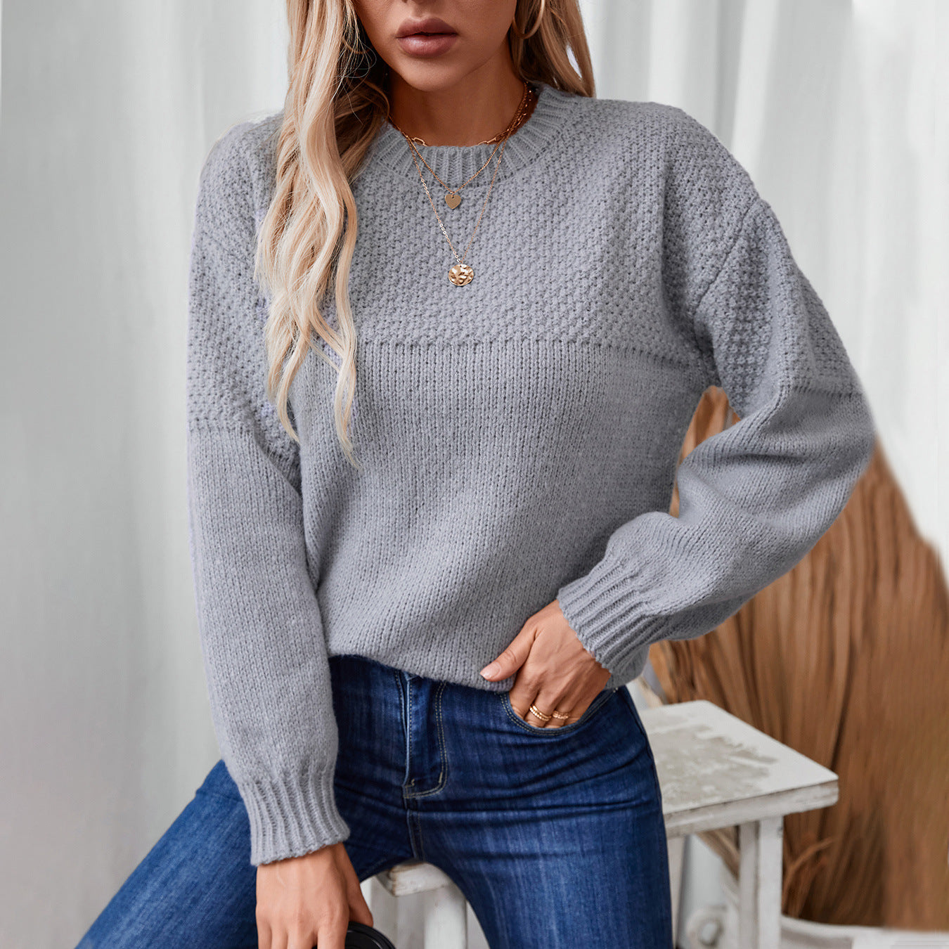 Pull en tricot tendance pour femmes avec design texturé et coupe décontractée Chic und Stil