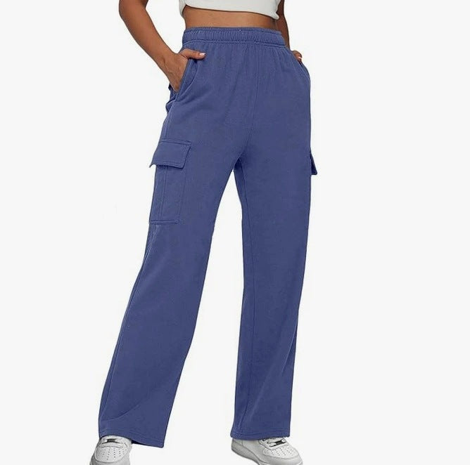 Pantalon cargo pour femmes avec jambe large et poches latérales pratiques Chic und Stil