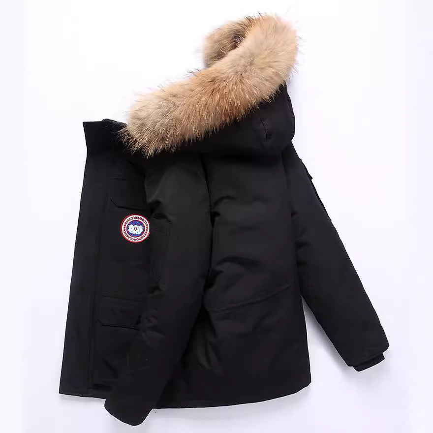 Functional winter jacket for men with removable fur Chic and Style