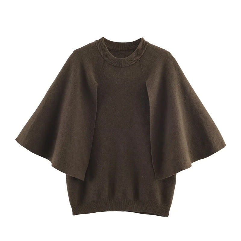 Dames élégant pull oversized avec large col en V Chic und Stil
