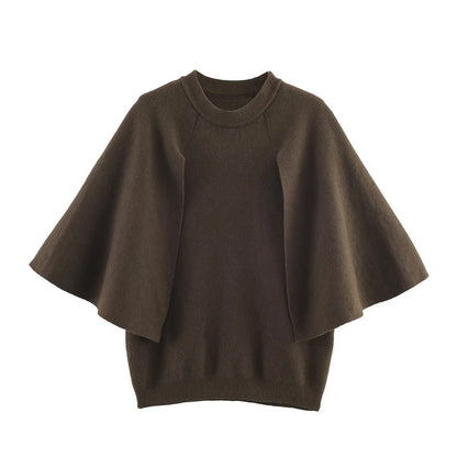 Dames élégant pull oversized avec large col en V Chic und Stil