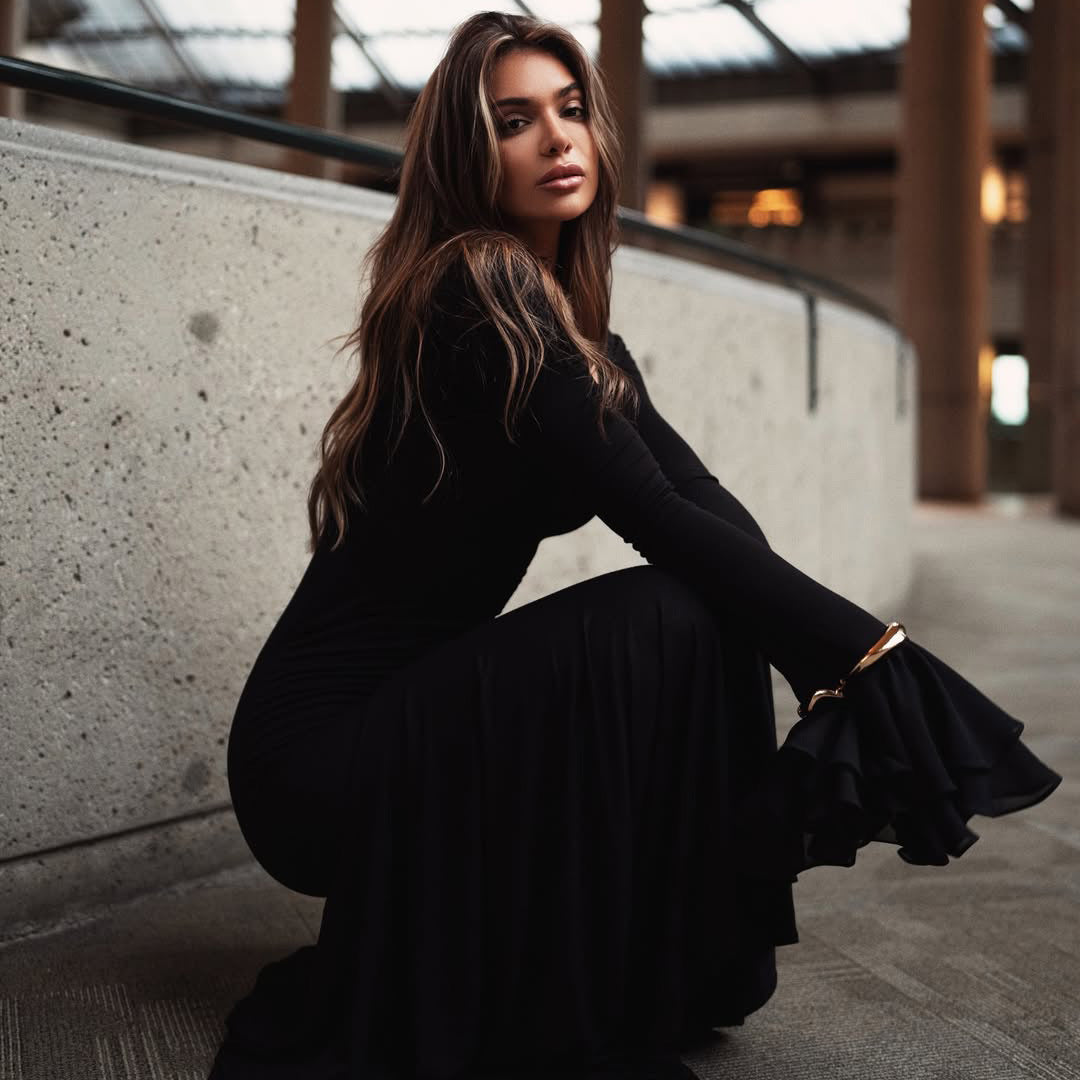 Dames Élégant Robe Maxi avec Détails de Manches Raffinés Chic und Stil