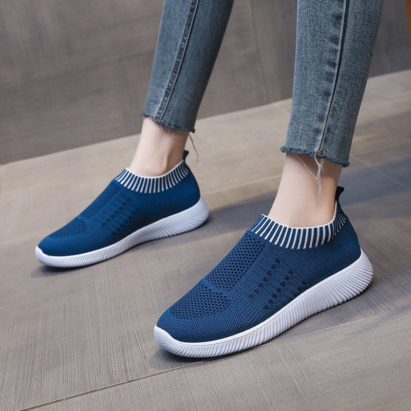 Baskets Slip-On respirantes pour femmes avec dessus en tricot élastique Chic und Stil
