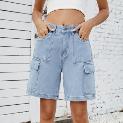 Shorts cargo femme avec poches latérales et taille haute Chic und Stil