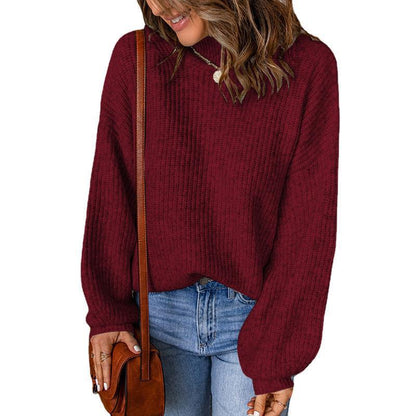 Pull en gros tricot pour femmes avec coupe ample et col montant Chic und Stil