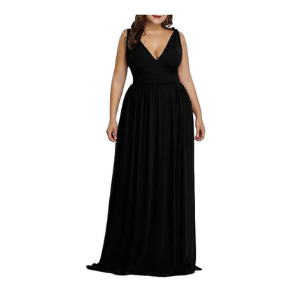 Robe maxi femme avec élégante ligne A et décolleté en V profond Chic und Stil