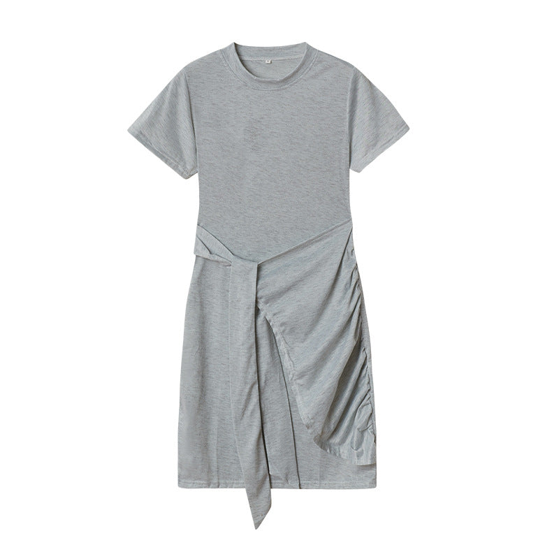 Robe T-Shirt drapée de loisirs pour femmes Chic und Stil