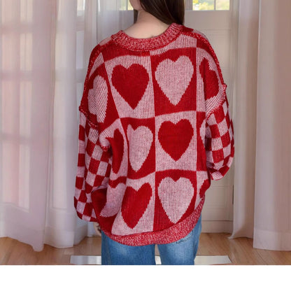 Pull en tricot à motifs de cœur pour femmes Chic und Stil