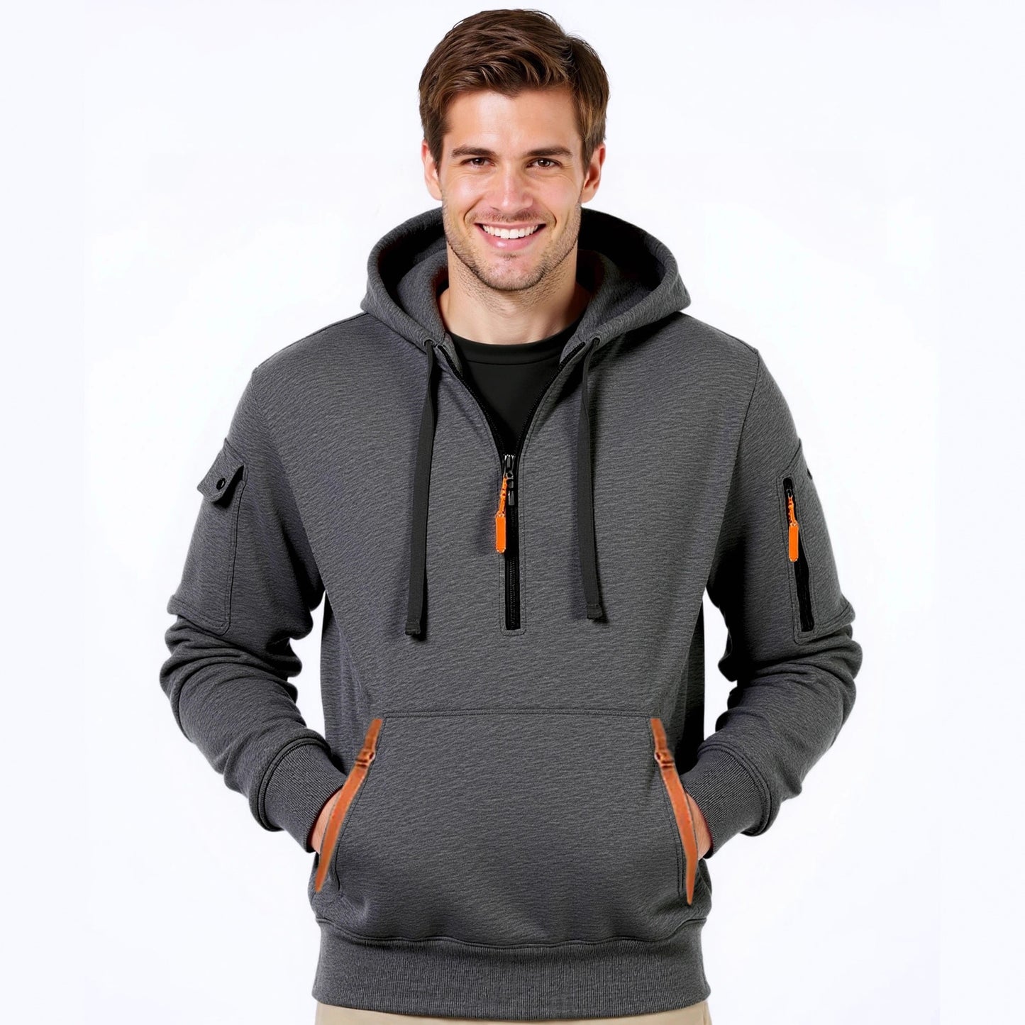 Pull à capuche pour hommes à la mode avec une solution de poche innovante Chic und Stil
