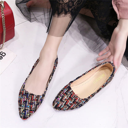 Ballerines élégantes à enfiler pour dames avec design tissé moderne Chic und Stil