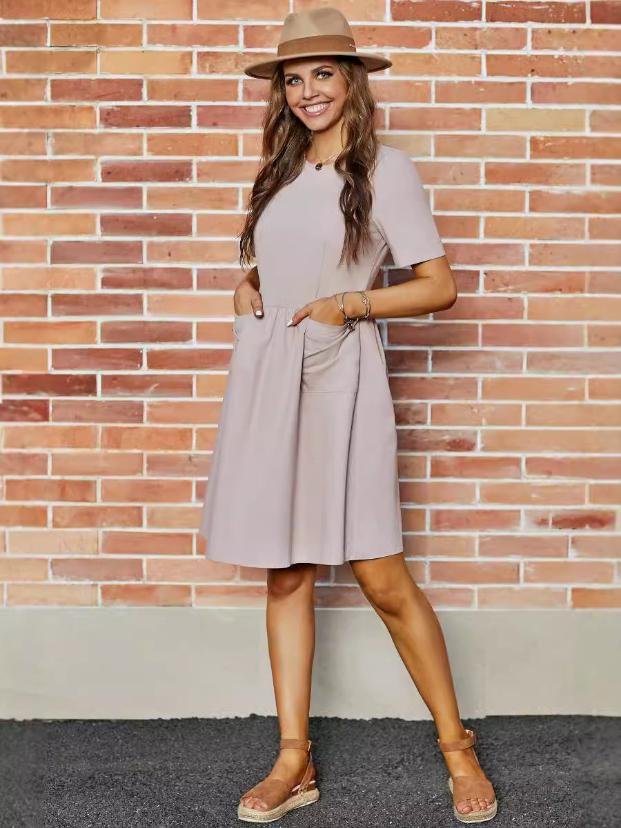 Robe en coton à manches courtes pour femmes Chic und Stil