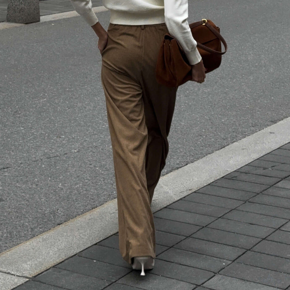 Wide corduroy pants for women with pleats Chic and Style
