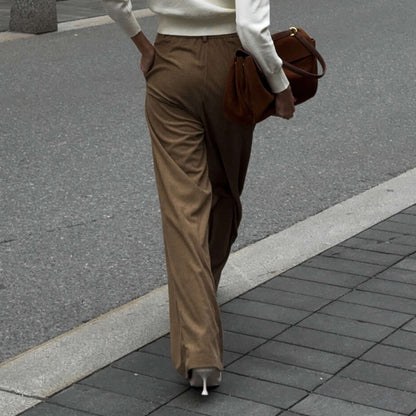 Wide corduroy pants for women with pleats Chic and Style