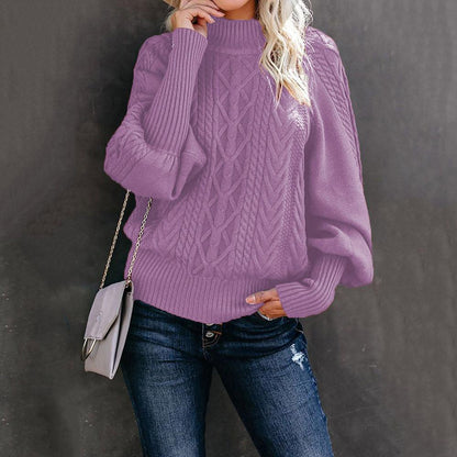 Pull en tricot pour femmes avec col haut et design texturé Chic und Stil