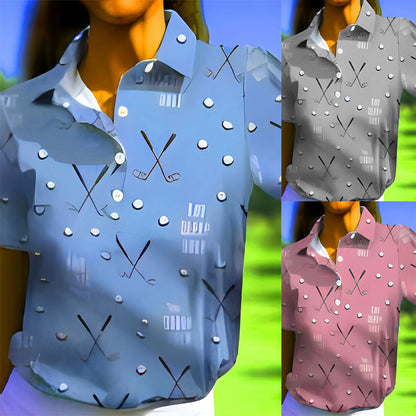 T-shirt polo pour dames avec un motif de golf moderne et une coupe confortable Chic und Stil