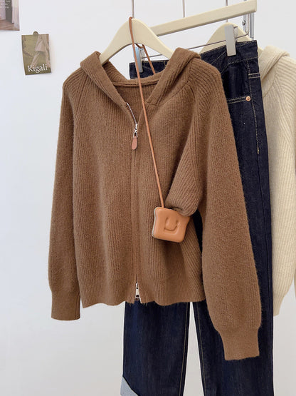 Dames hoodie à la mode avec fermeture éclair et design texturé Chic und Stil