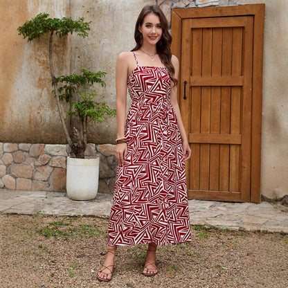 Robe maxi à fente haute bohème pour femmes Chic und Stil