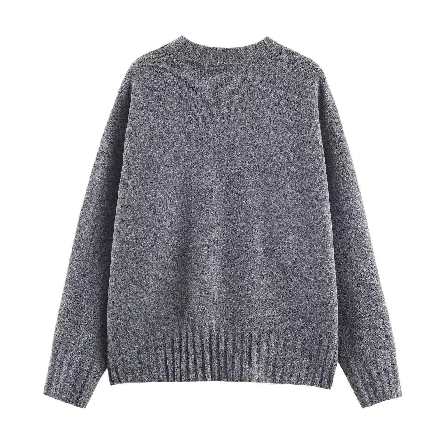 Pull-over rond décontracté pour femmes avec surface texturée et épaules tombantes Chic und Stil
