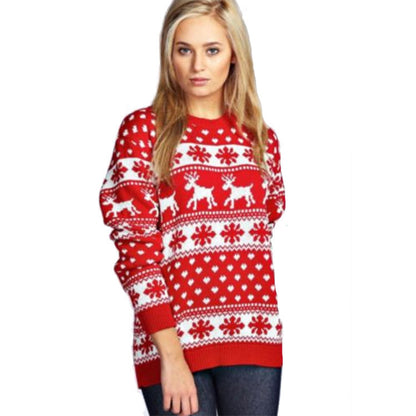 Pull de Noël pour femmes avec design de renne festif et le classique motif norvégien Chic und Stil