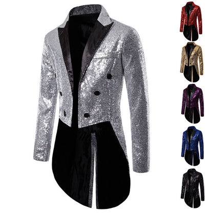 Blazer en sequins pour hommes au design élégant avec découpe asymétrique Chic und Stil