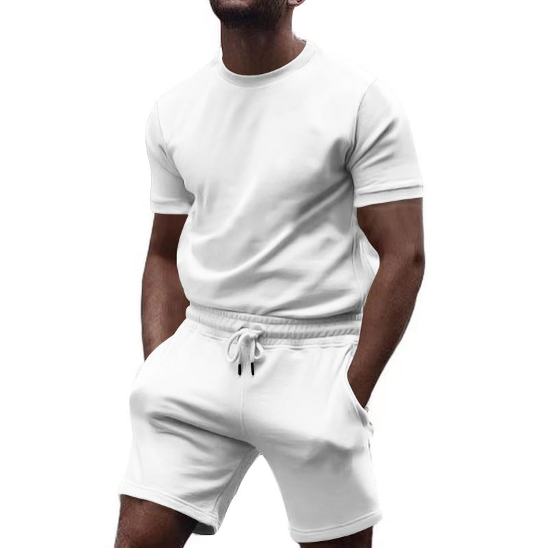Short sleeve sports set for men with elastic waist Chic und Stil