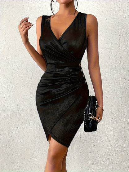 Robe portefeuille pour dames en tissu brillant avec une coupe ajustée Chic und Stil
