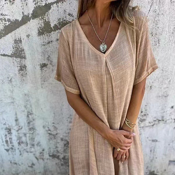 Robe d'été légère pour femmes avec décolleté en V Chic und Stil