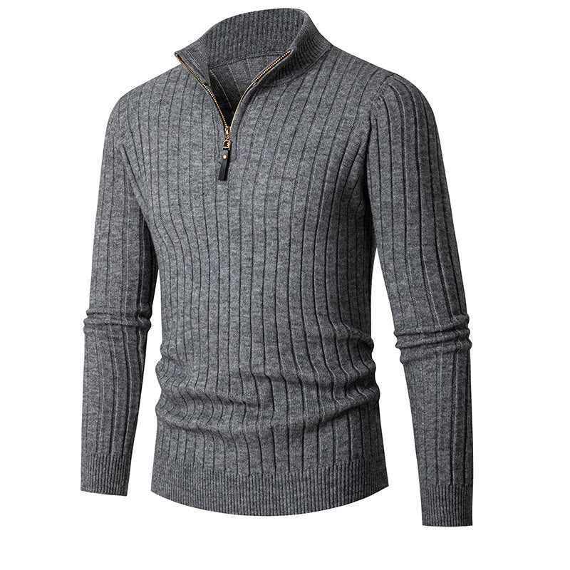 High collar pullover with zipper for men Chic und Stil