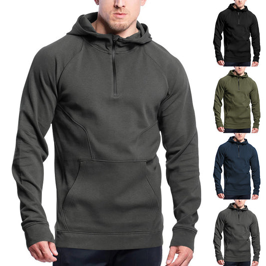 Hommes Sweat à capuche sportif avec fermeture éclair à la mode et poche kangourou pratique Chic und Stil