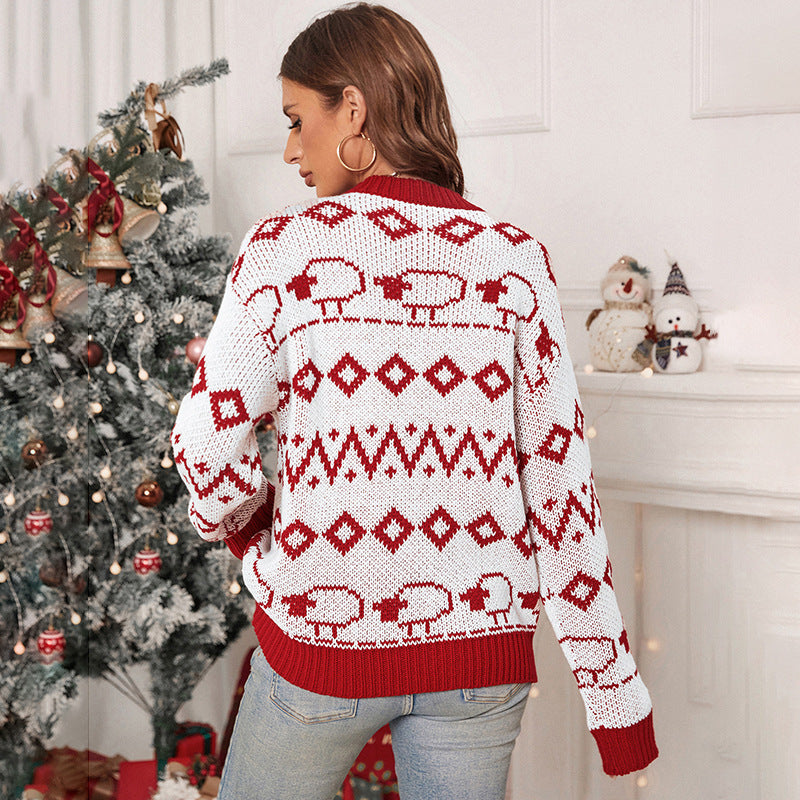 Pull en tricot pour femmes avec un motif gai et une coupe décontractée Chic und Stil