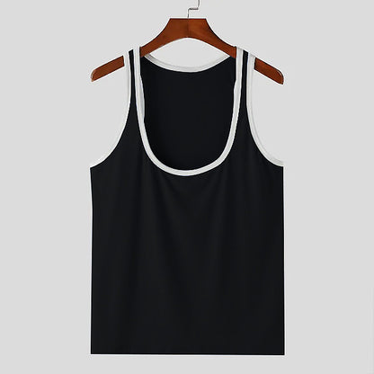 Hommes Débardeur de fitness respirant avec larges bretelles et ourlet plat Chic und Stil