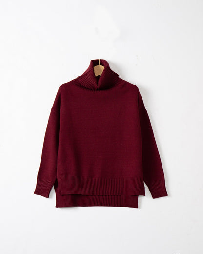 Pull décontracté pour femmes avec col montant et coupe large Chic und Stil