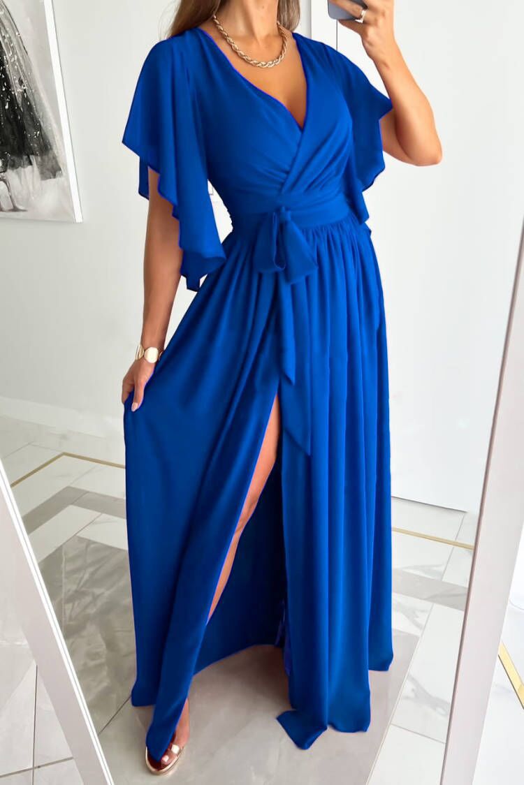 Women's Flowing Maxi Dress with Elegant Butterfly Sleeves Chic und Stil