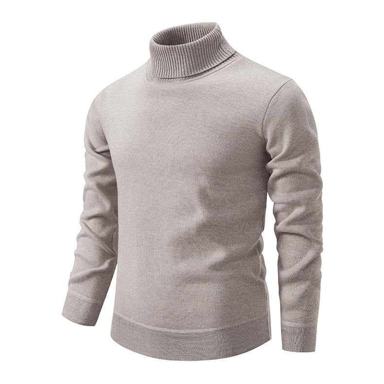 Pull à col roulé pour hommes en tricot doux avec design structuré Chic und Stil