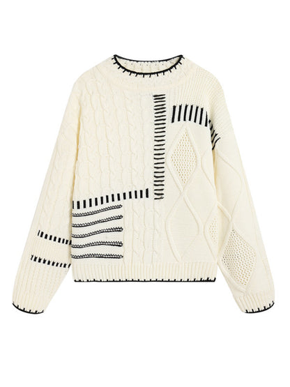Pull en tricot décontracté pour femmes avec motif graphique Chic und Stil