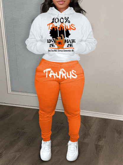 Women's hoodie and jogger pants set with a unique astrological pattern Chic and Style