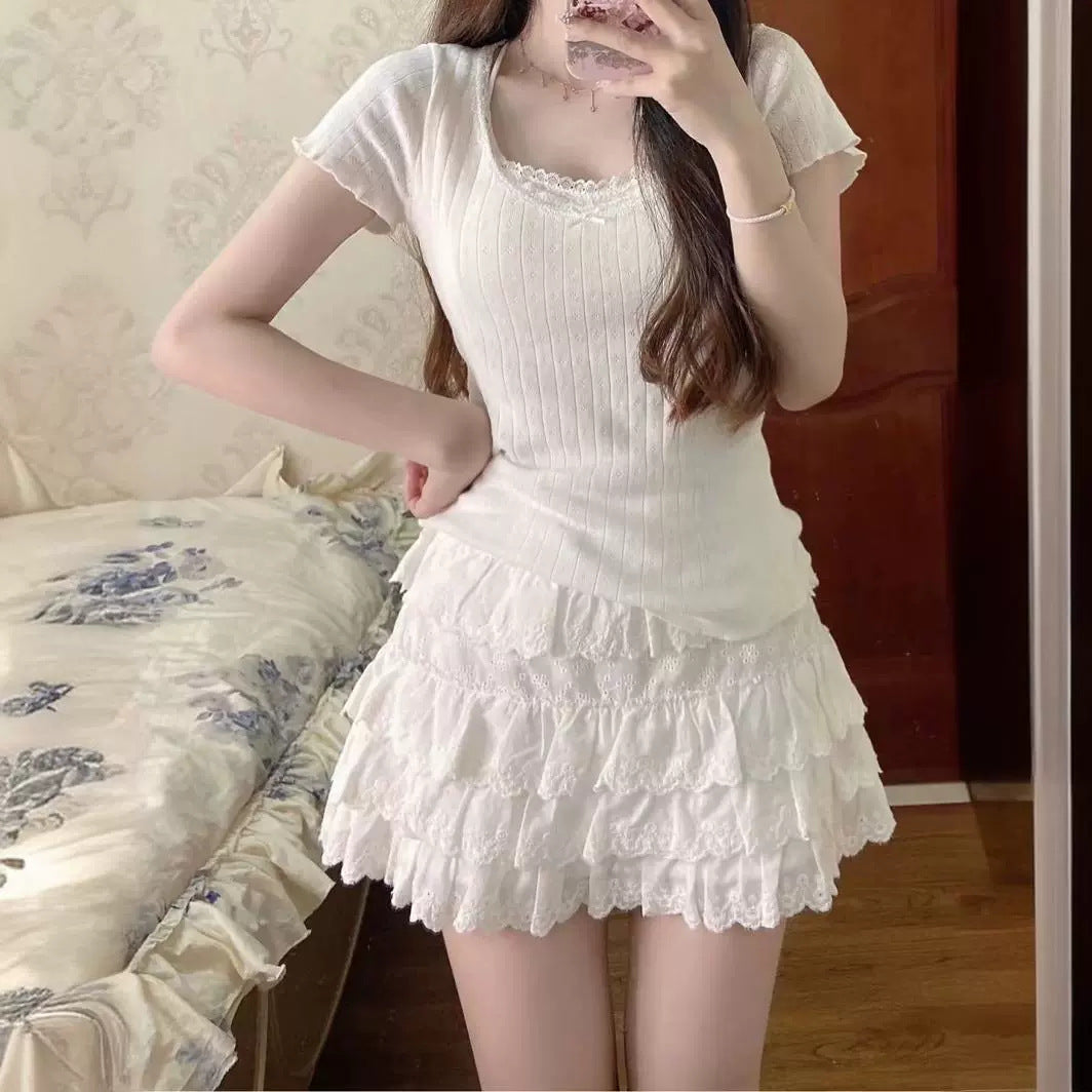 Jupe à volants pour femmes avec taille élastique et design chic Chic & Stil