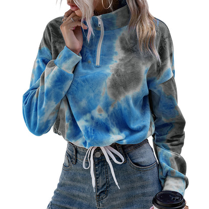 Pull en fleece à col montant et cordon de serrage pour femmes Chic und Stil
