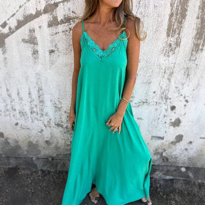 Robe maxi élégante avec dentelle pour femmes Chic und Stil