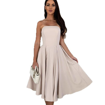 Robe sans bretelles en A pour dames Chic und Stil