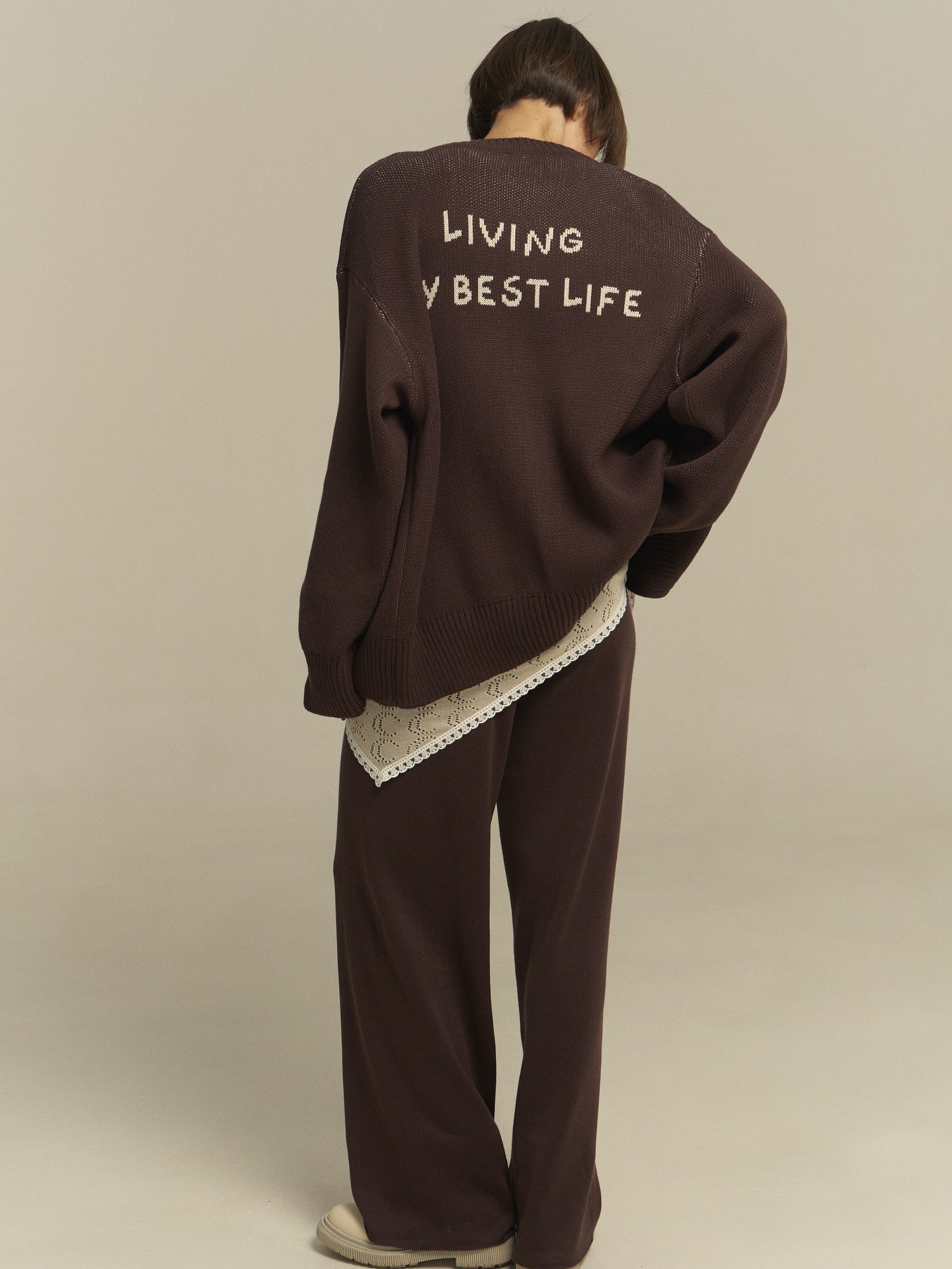 Comfortable oversized sweater set for women and casual palazzo pants Chic und Stil