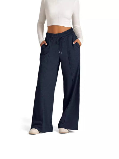 Pantalon de loisirs ample pour femmes avec taille élastique et poches latérales pratiques Chic und Stil