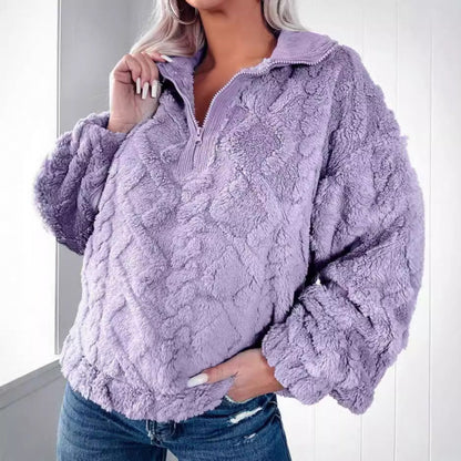 Femme Pull en polaire avec demi-zip Chic und Stil
