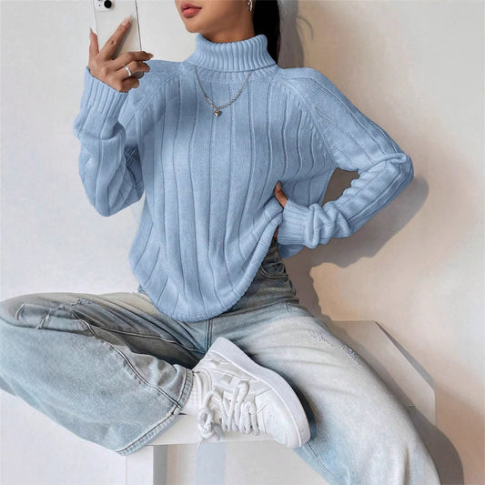 Pull en tricot pour femmes avec col montant Chic und Stil